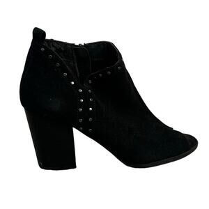 ROUTE 66 Women's Peep Toe Ankle Bootie Size 8 In Black